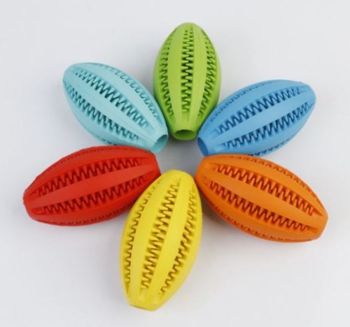 실리콘 럭비 간식볼 장난감 (색상랜덤)